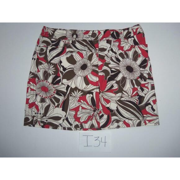 Ann Taylor Loft Skirt Size 12 Petite Stretch Flowers Womens -0317i34 - Picture 1 of 2